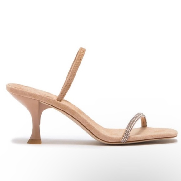 NEW • Jeffrey Campbell • Jewel Embellished Strappy Square Toe Mule kitten Heel 8 - Picture 2 of 16